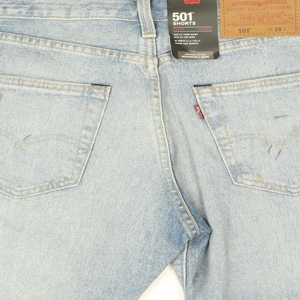 Levi's Mens Blue Cotton Bermuda Shorts Size 28 in L10 in Regular Zip