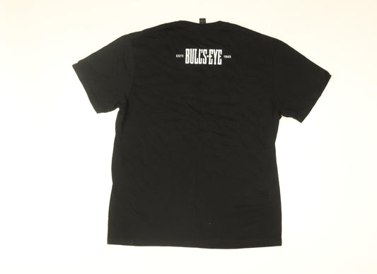 Gildan Mens Black Cotton T-Shirt Size L Round Neck - Bulls Eye, Wing Fest