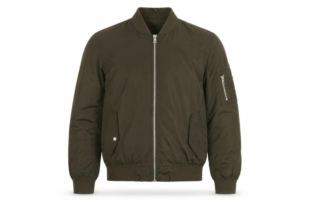 SoulStar Mens Green Bomber Jacket Jacket Size S Zip