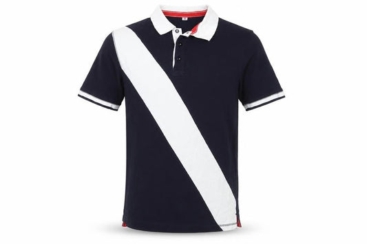 Front Row Black Colourblock Polo Shirt S