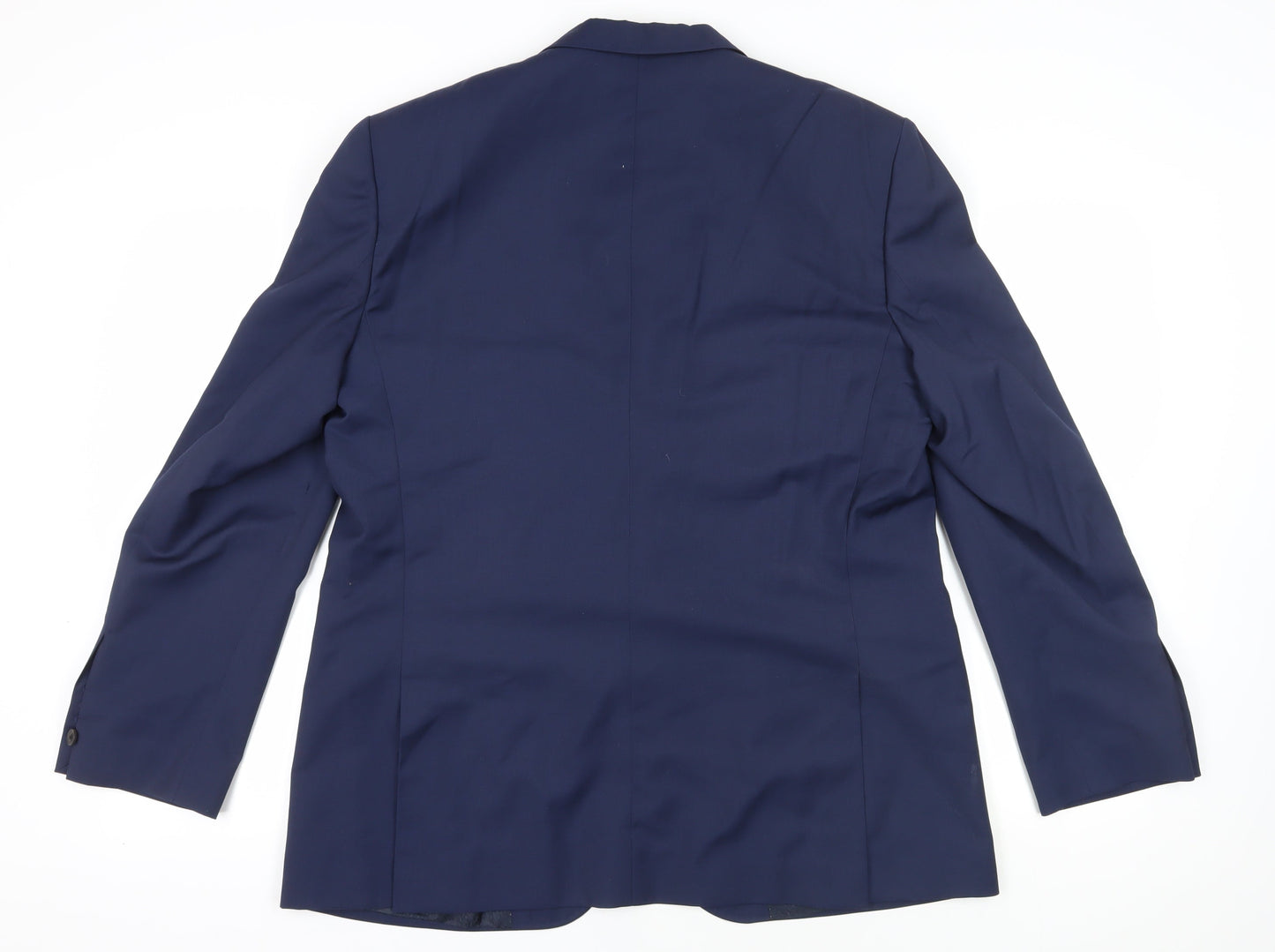 Jaeger Mens Navy Blue Wool Suit Jacket 46 Regular