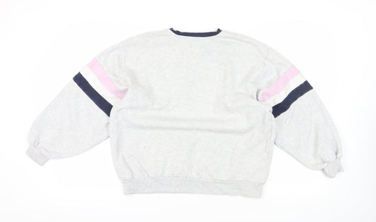 Bershka Grey Pullover Sweatshirt S - College Style