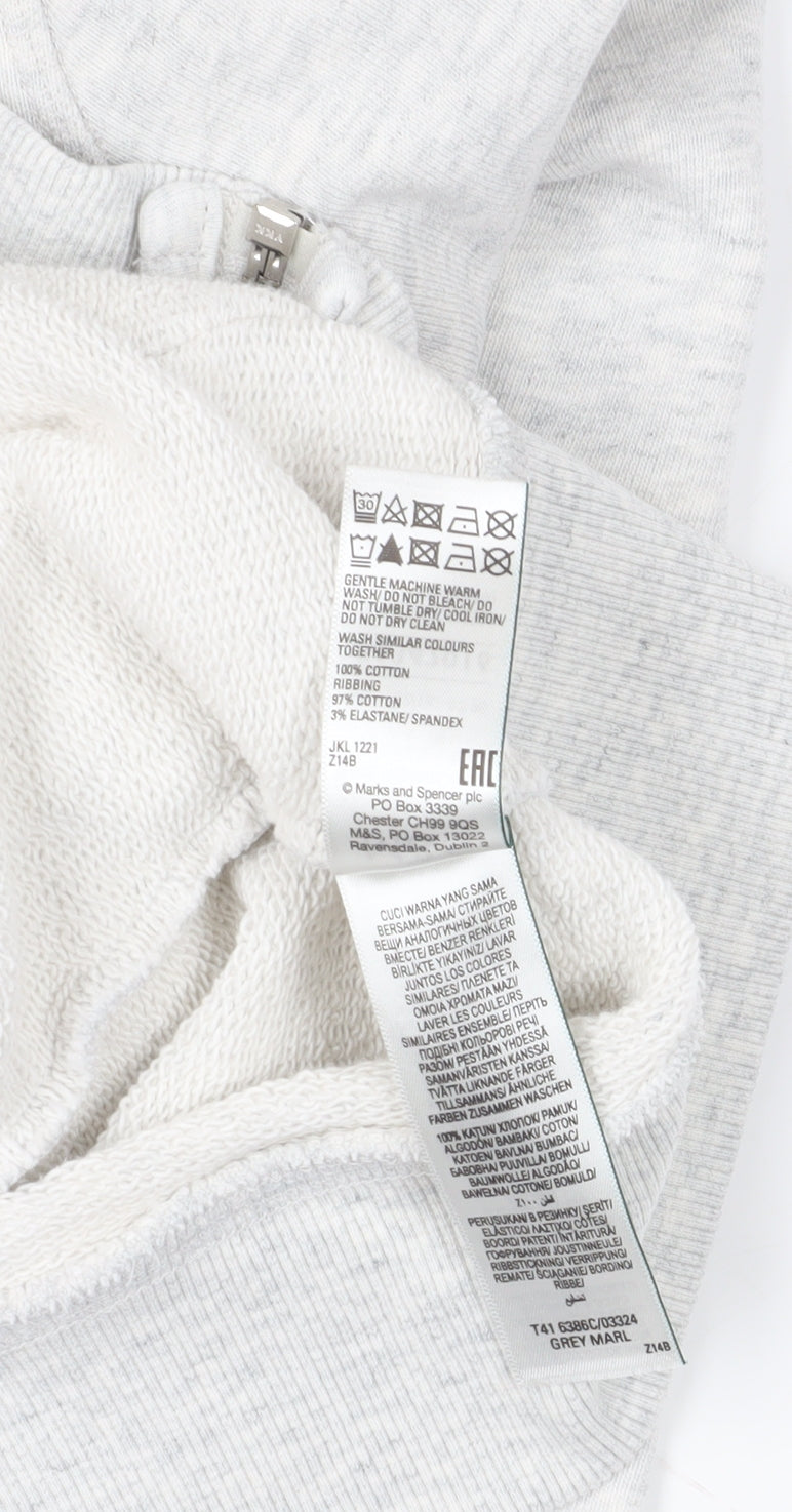 Marks and Spencer Grey Full Zip Hoodie Size 10