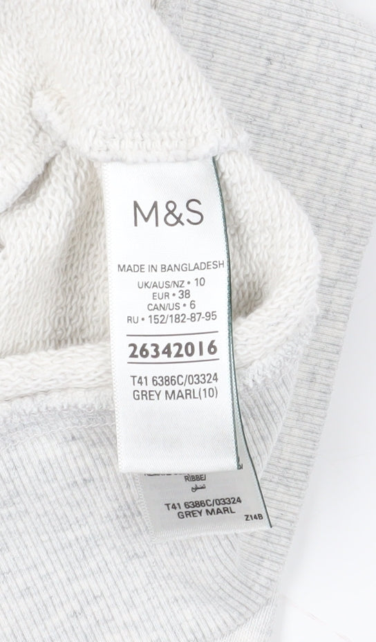 Marks and Spencer Grey Full Zip Hoodie Size 10