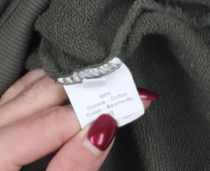 Jumper 1234 Green Cotton Pullover Hoodie