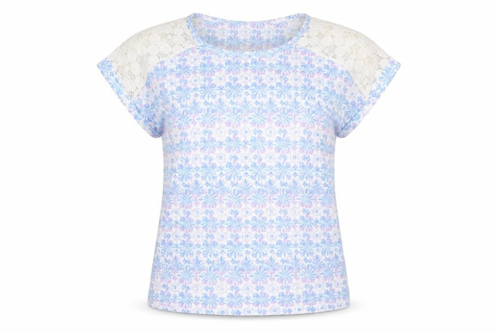 Front view of Marks & Spencer Floral Lace Top UK 12 Multicoloured