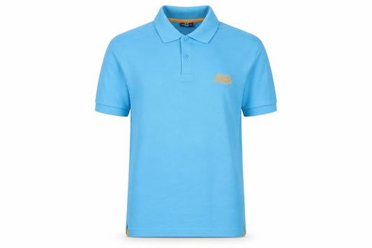 Lonsdale Mens Blue Cotton Polo Size L Collared Button - Logo, Embroidered
