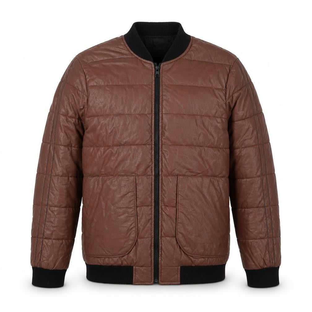 Monark Mens Brown Bomber Jacket Jacket Size M Zip - Pockets