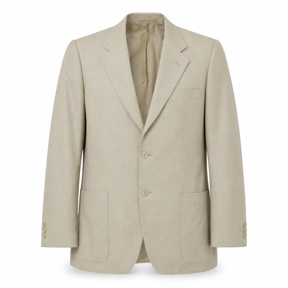 Front view of Wellington men’s beige polyester jacket suit jacket, size 40, regular