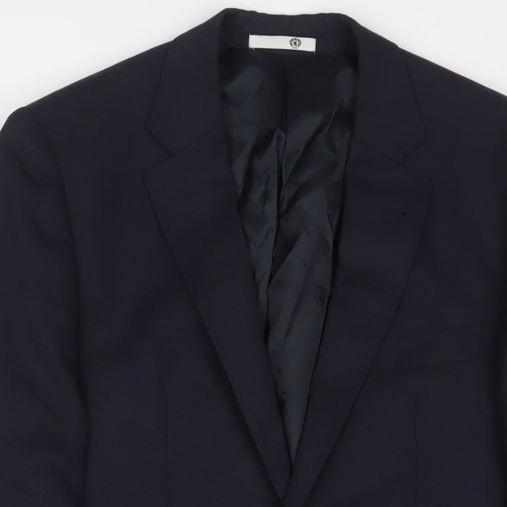 Cambridge Mens Blue Wool Jacket Suit Jacket Size 38 Regular