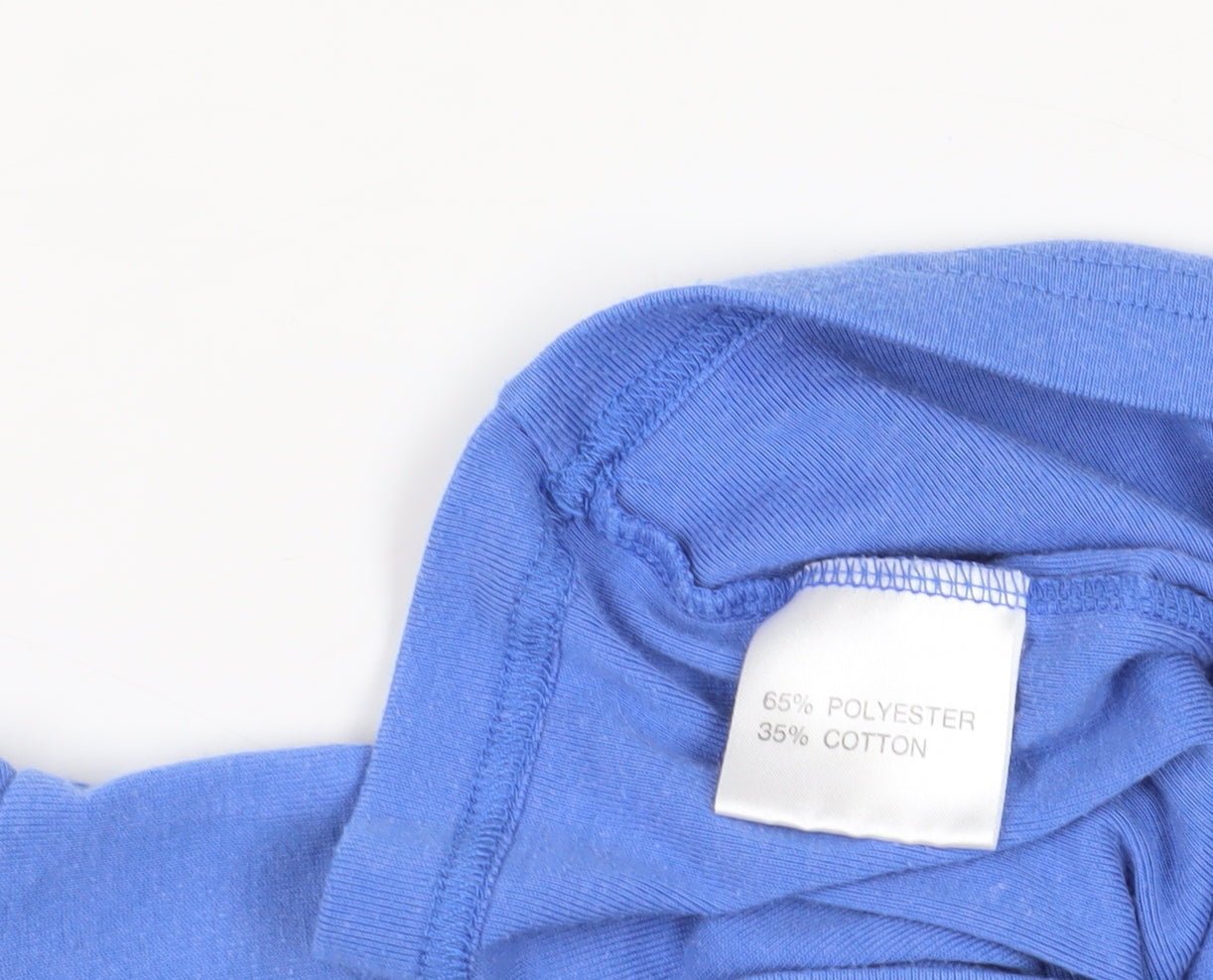 Fabrizio Blue Wrap V-Neck T-Shirt Large