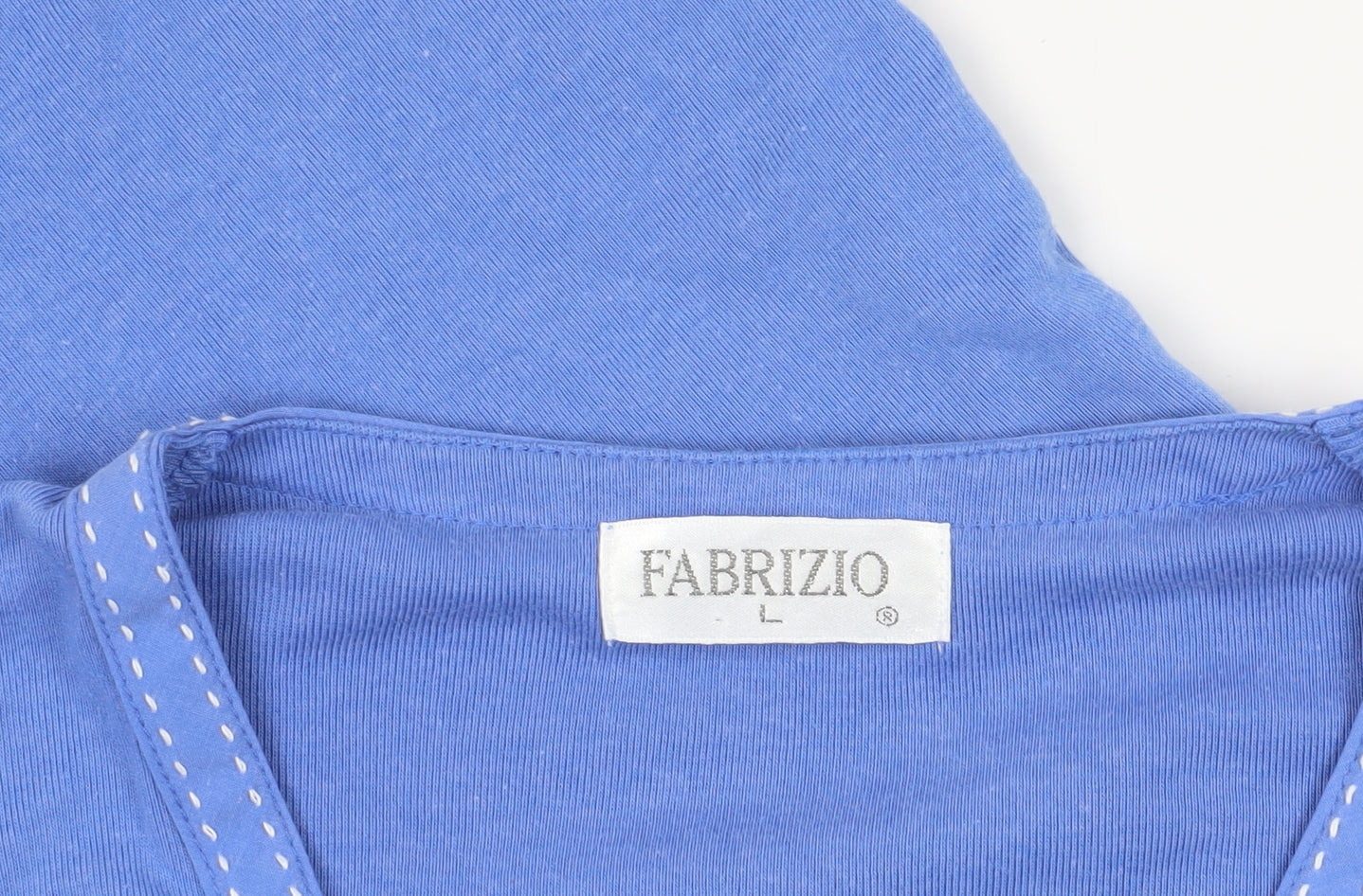 Fabrizio Blue Wrap V-Neck T-Shirt Large