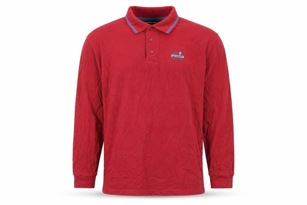 Atlas For Men Red Long Sleeve Polo Size L