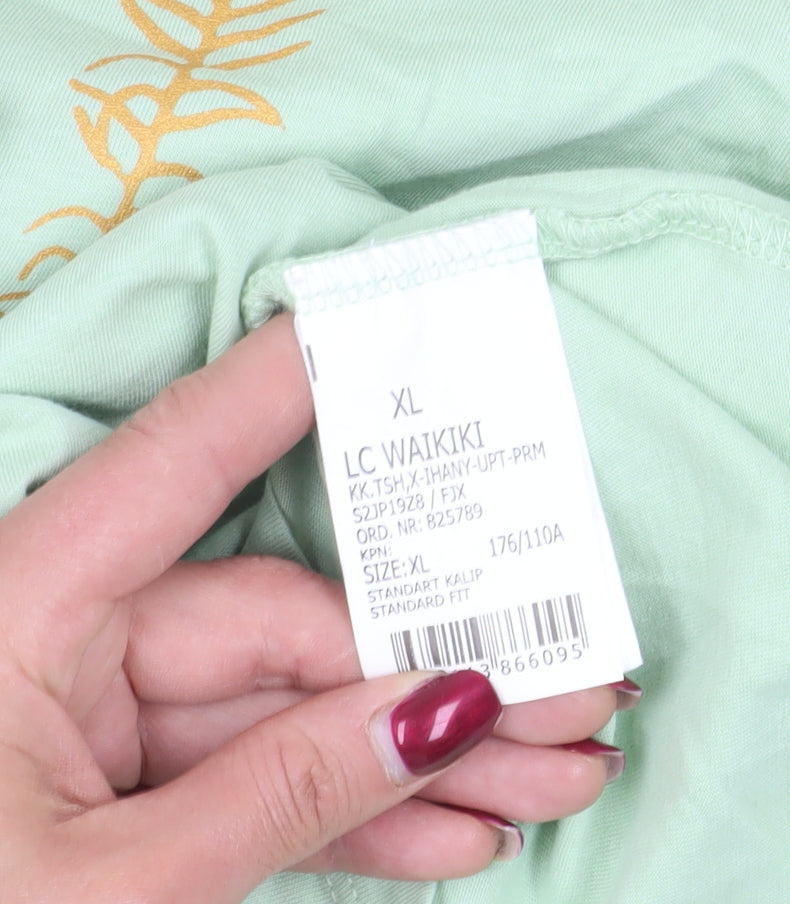 LC Waikiki Green XL Crew Neck T-Shirt