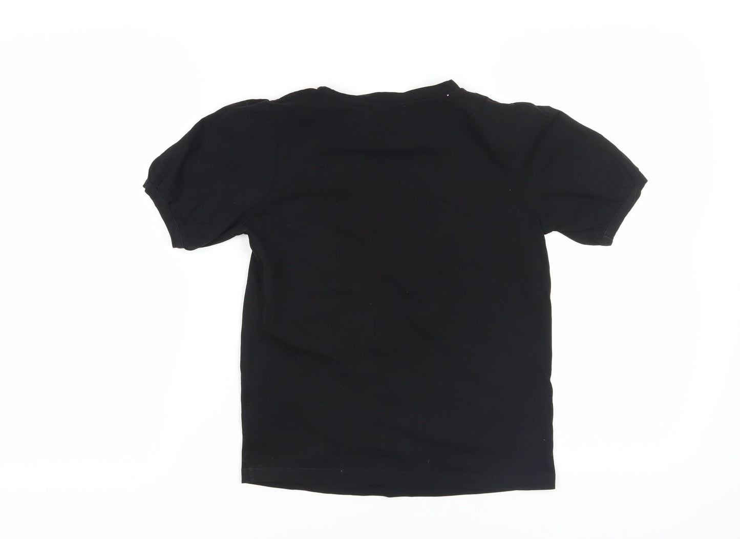 Warehouse Black Embroidered Cotton T-Shirt Size 6