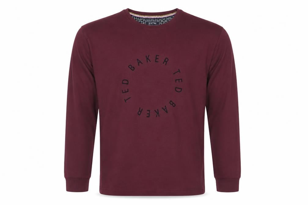 Mens UK Size S Ted Baker Red  Cotton Blend T-Shirt