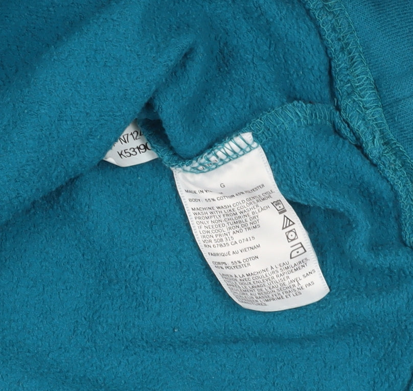 Nautica Blue 1/4 Zip Sweatshirt - Men's L, Logo Accent