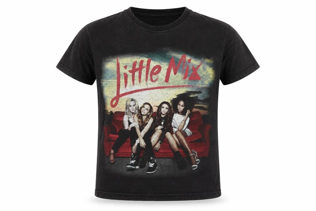 Front view of Fruit of the Loom Black Little Mix T-Shirt, 9-11 Years, Graphic Print