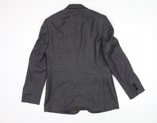 Duchamp Mens Grey Wool Jacket Blazer Size 38 Regular