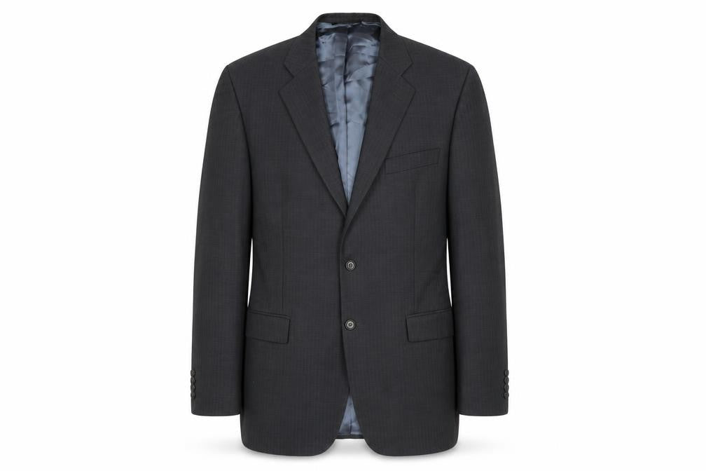 Marks and Spencer Mens Grey Striped Wool Jacket Blazer Size 46 Regular