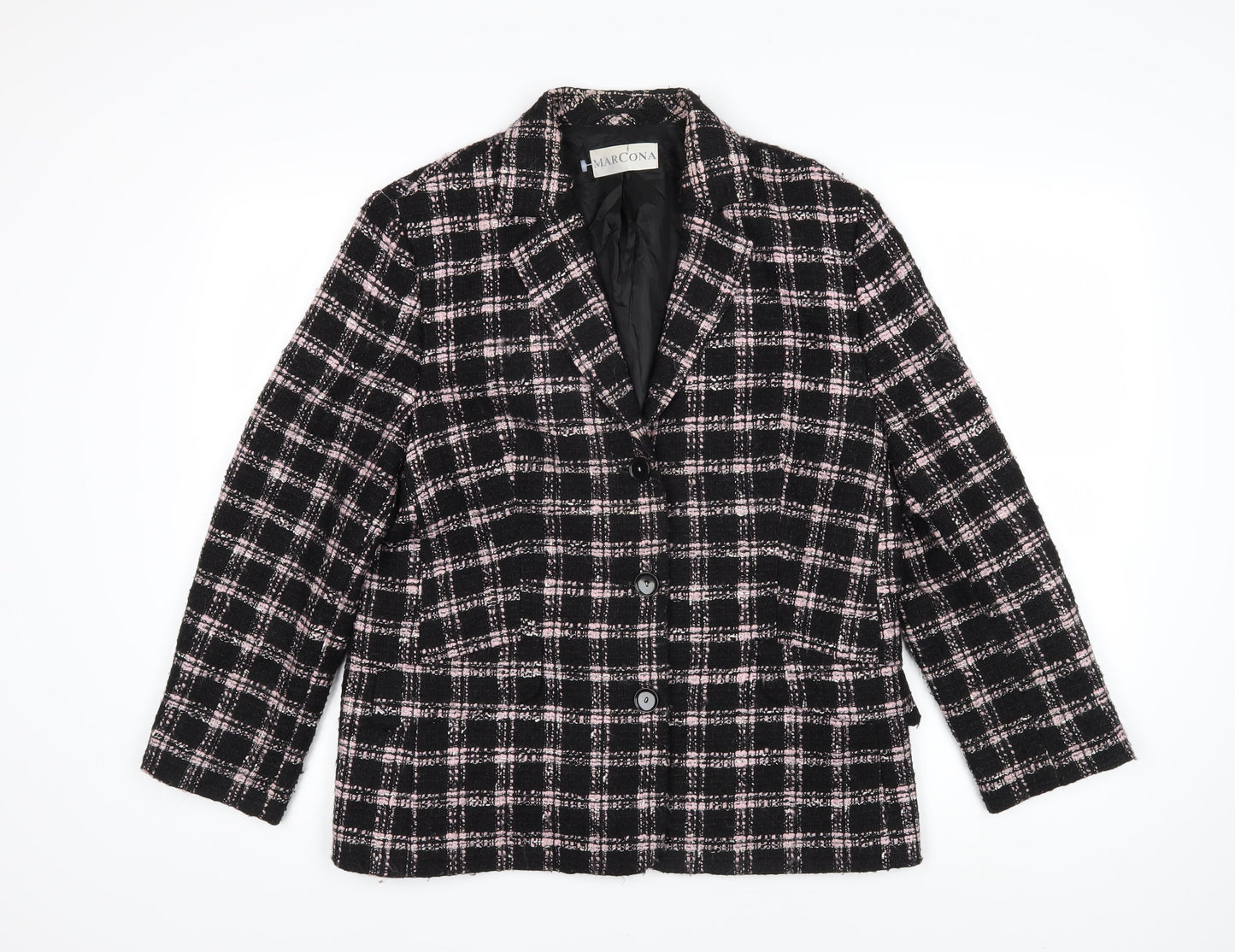 Marcona Womens Multicoloured Check Jacket Blazer Size 14 Button