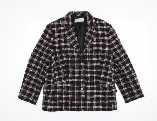 Marcona Womens Multicoloured Check Jacket Blazer Size 14 Button