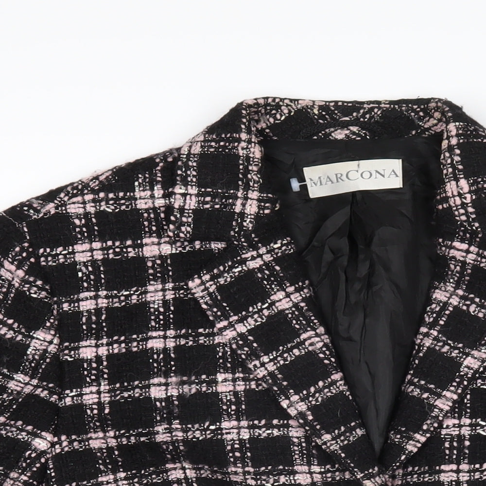 Marcona Womens Multicoloured Check Jacket Blazer Size 14 Button