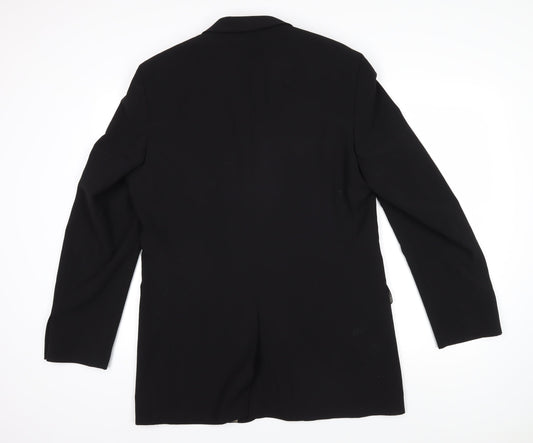 Jonathan Adams Mens Black Wool Jacket Blazer Size 40 Regular