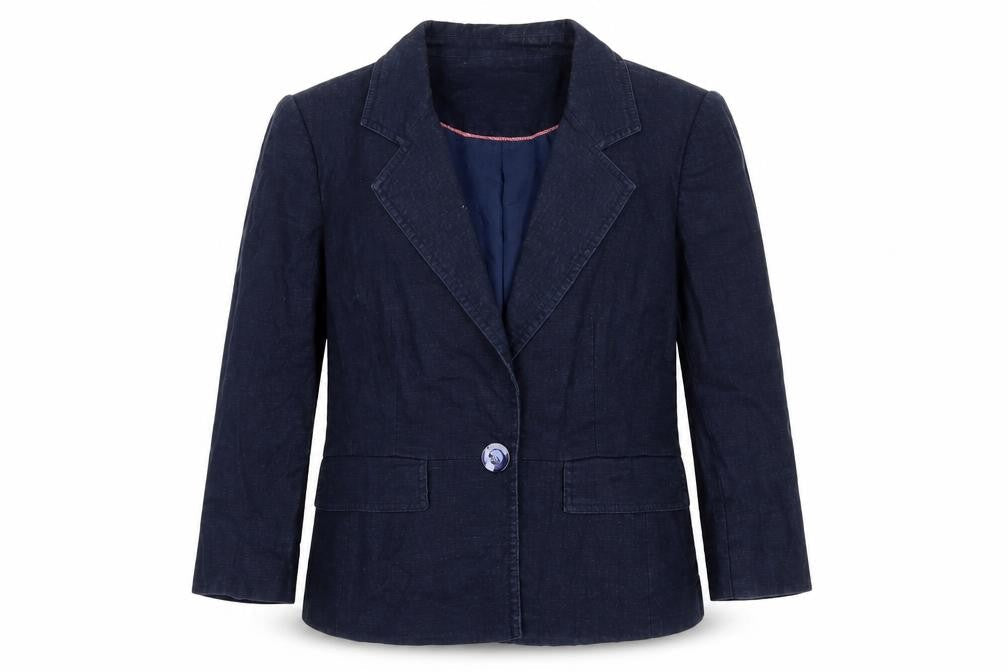 Country Casuals Womens Blue Jacket Blazer Size 12 Button