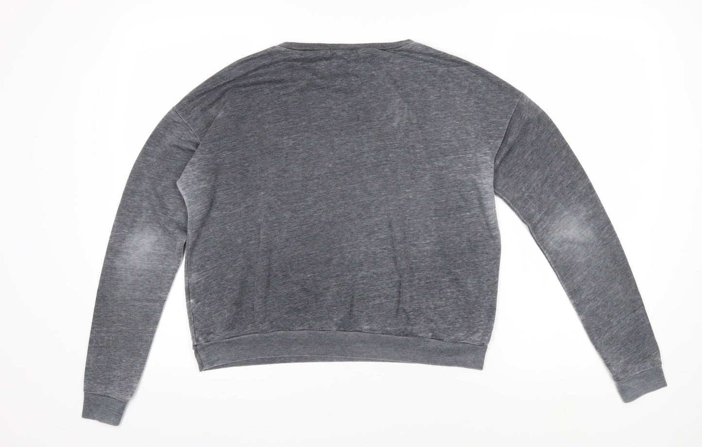 Pull&Bear Womens Grey Cotton Pullover Sweatshirt Size L Pullover - American Flag