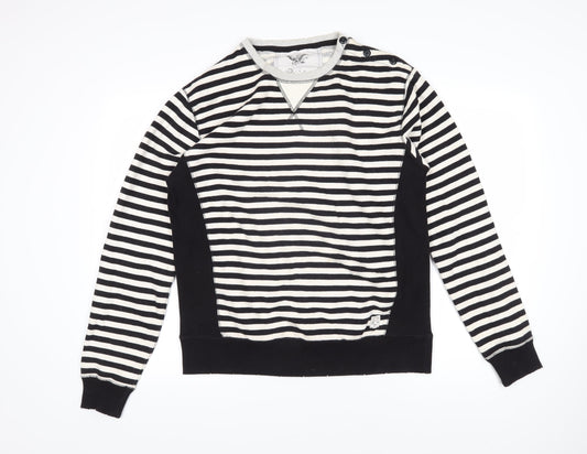 Fcuk Womens Multicoloured Striped Polyester Pullover Sweatshirt Size S Pullover