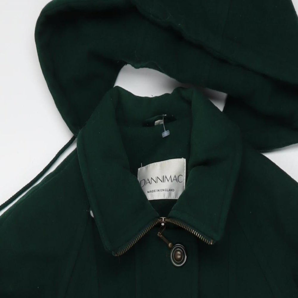 Dannimac Womens Green Overcoat Coat Size S Zip