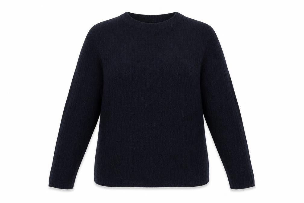 Front view of JDY women’s blue crew neck polyester jumper, size XL