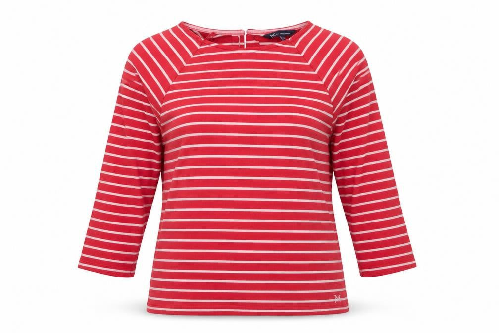 Womens UK Size 10 Crew Clothing Red Cotton T-Shirt