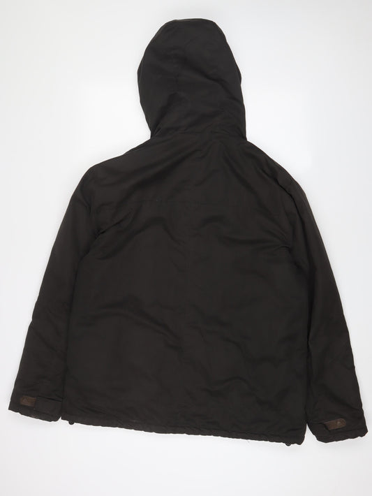 One Valley Mens Brown Windbreaker Jacket Size M Zip - Logo, Embroidered