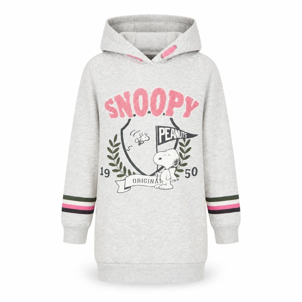 Marks and Spencer Girls Grey Cotton Jumper Dress Size 8-9 Years Crew Neck Pullover - Snoopy