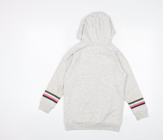Marks and Spencer Girls Grey Cotton Jumper Dress Size 8-9 Years Crew Neck Pullover - Snoopy