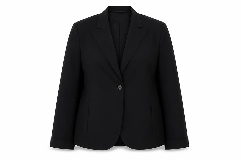 Rene Lezard Womens Black Jacket Blazer Size 12 Button