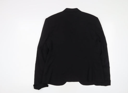Rene Lezard Womens Black Jacket Blazer Size 12 Button