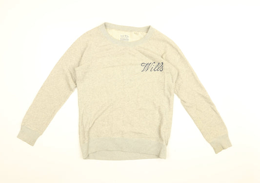 Jack Wills Womens Grey Cotton Pullover Sweatshirt Size 8 Pullover