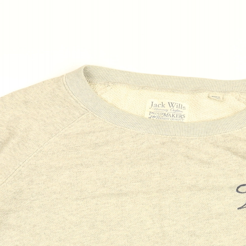 Jack Wills Womens Grey Cotton Pullover Sweatshirt Size 8 Pullover