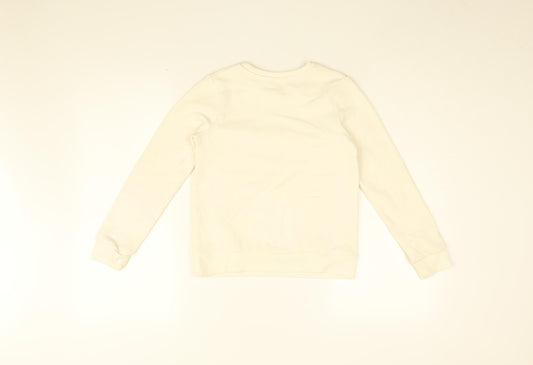 Pudsey Girls White Cotton Pullover Sweatshirt Size 8-9 Years Pullover - Team Pudsey, Sequins