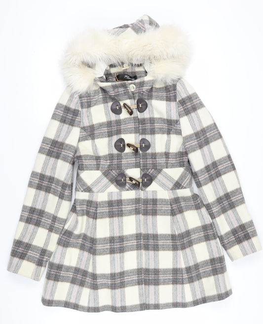 Jane Norman Multicoloured Plaid Wool Blend Coat 12