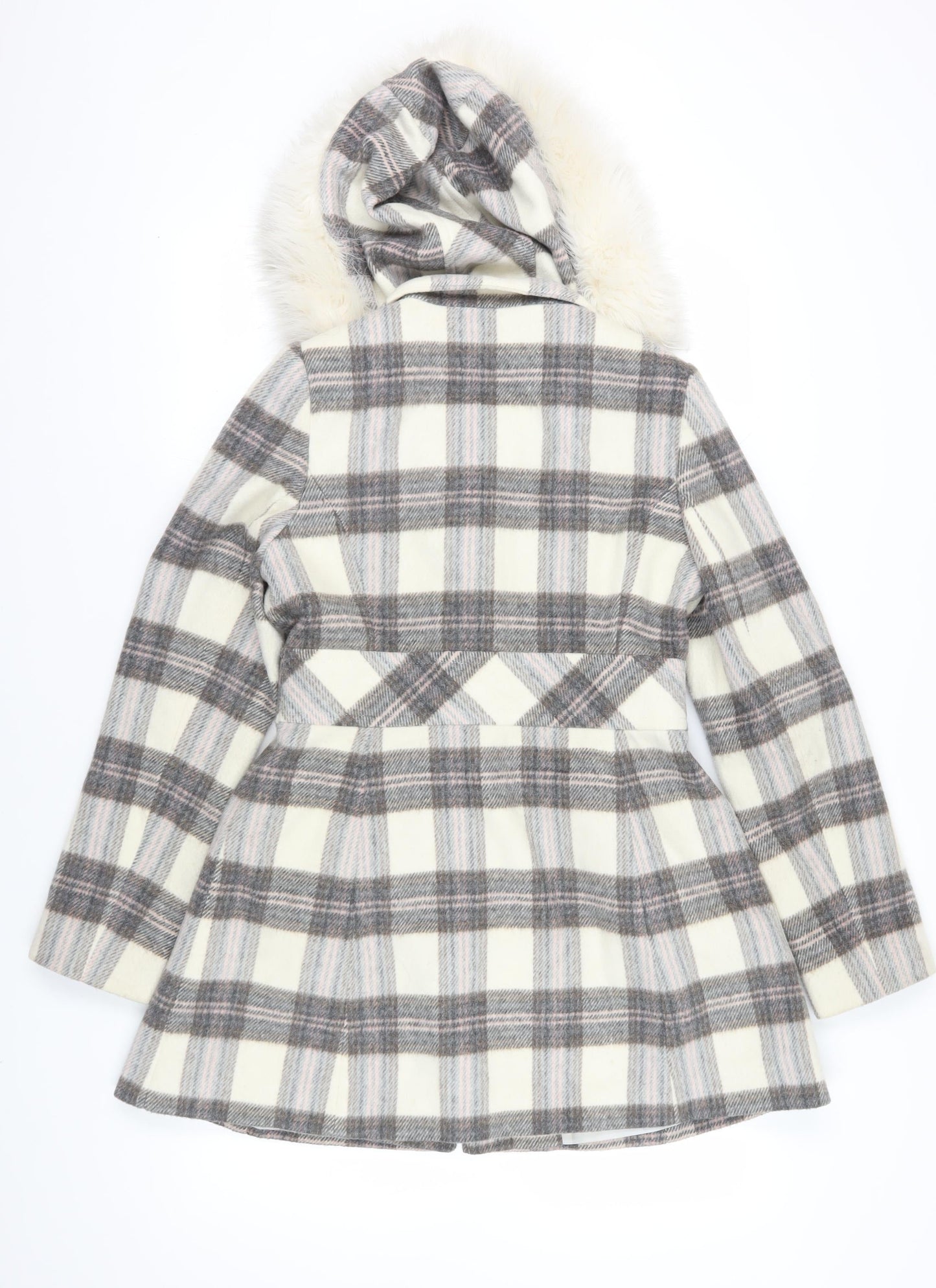 Jane Norman Multicoloured Plaid Wool Blend Coat 12