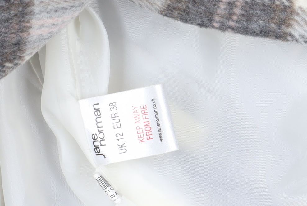Jane Norman Multicoloured Plaid Wool Blend Coat 12