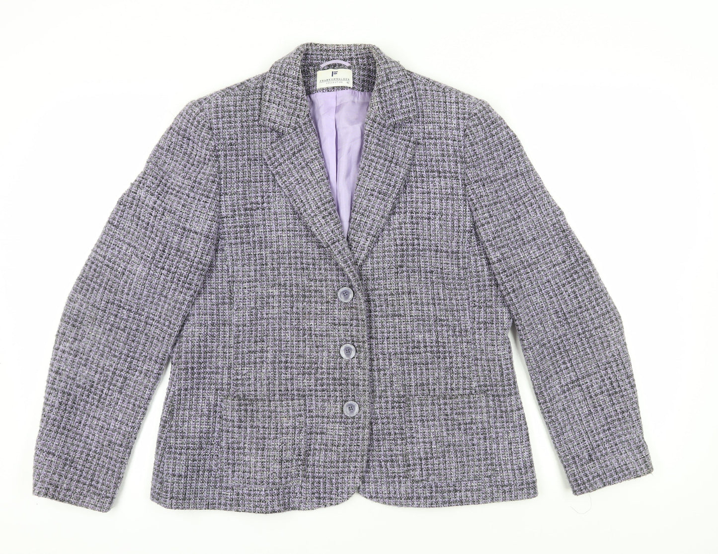 Frankenwälder Purple Bouclé Check Jacket Size 14