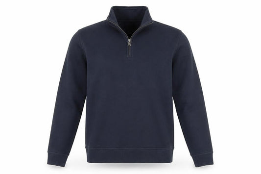 Front view of Crew Clothing Blue Zip Sweatshirt M - Warm & Stylish
