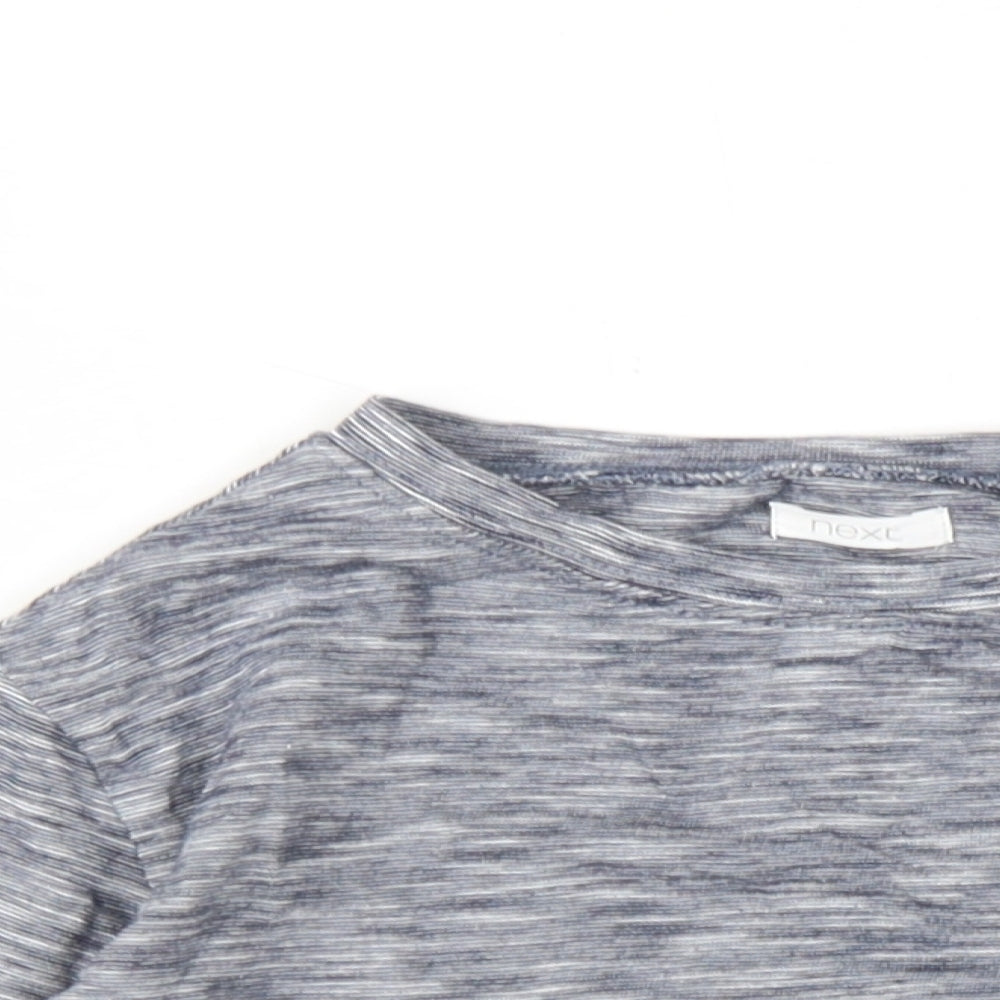 NEXT Girls Blue Cotton Basic T-Shirt Size 7 Years Round Neck Pullover