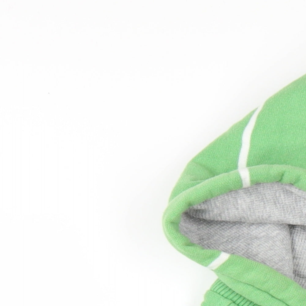 Crew Clothing Womens Green Striped Cotton Pullover Hoodie Size XL Zip