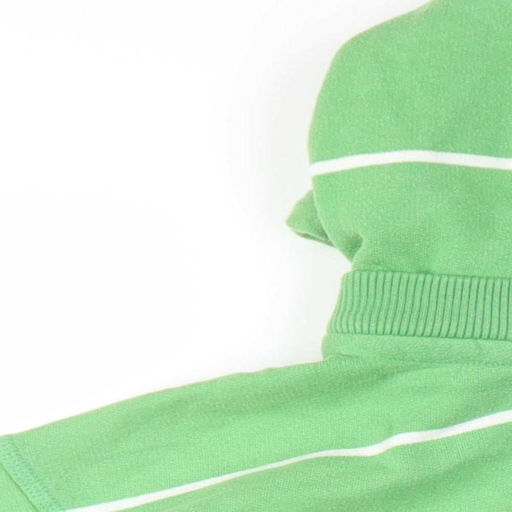 Crew Clothing Womens Green Striped Cotton Pullover Hoodie Size XL Zip